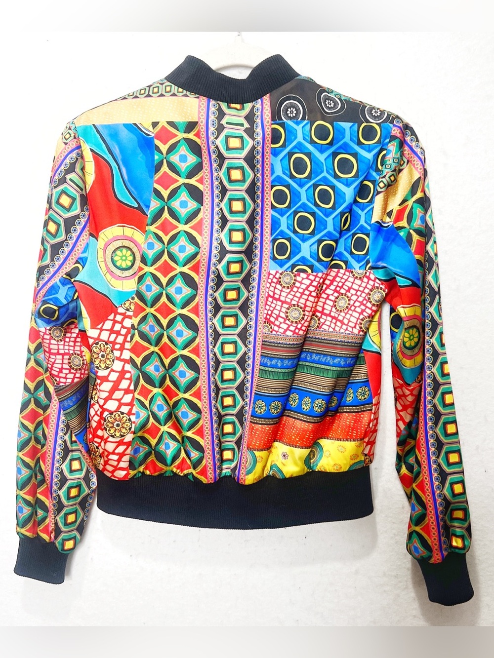 NWT Alice + Olivia Multi Vista Reversible Bomber Jacket Geometric Sz Small - Picture 4 of 8